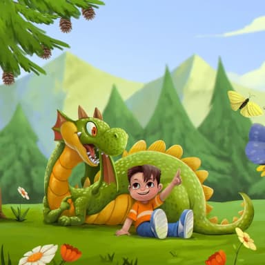 The boy and dragon pet