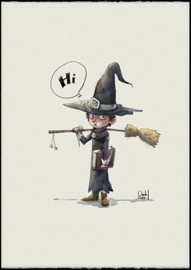 The Apprentice Witch - Watercolor